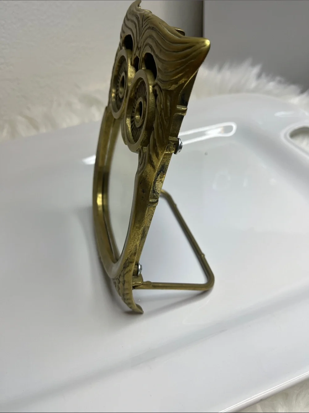 Gucci Brass Owl Mirror - Gold Tone